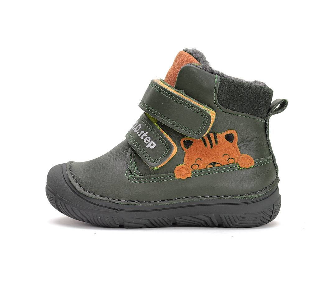 D.D.step boys leather boots / warm lining/ Emerald, ginger fox W082-42774CM