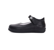 D.D.step girls leather/ school ballerinas/ Black H072-42671