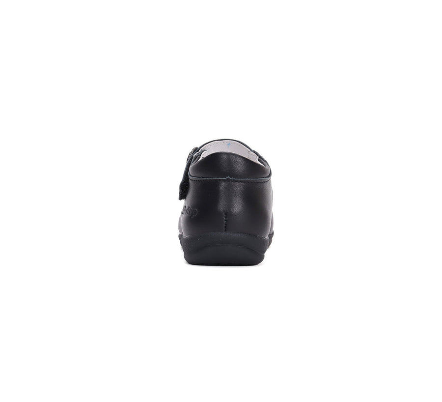 D.D.step girls leather/ school ballerinas/ Black H072-42671