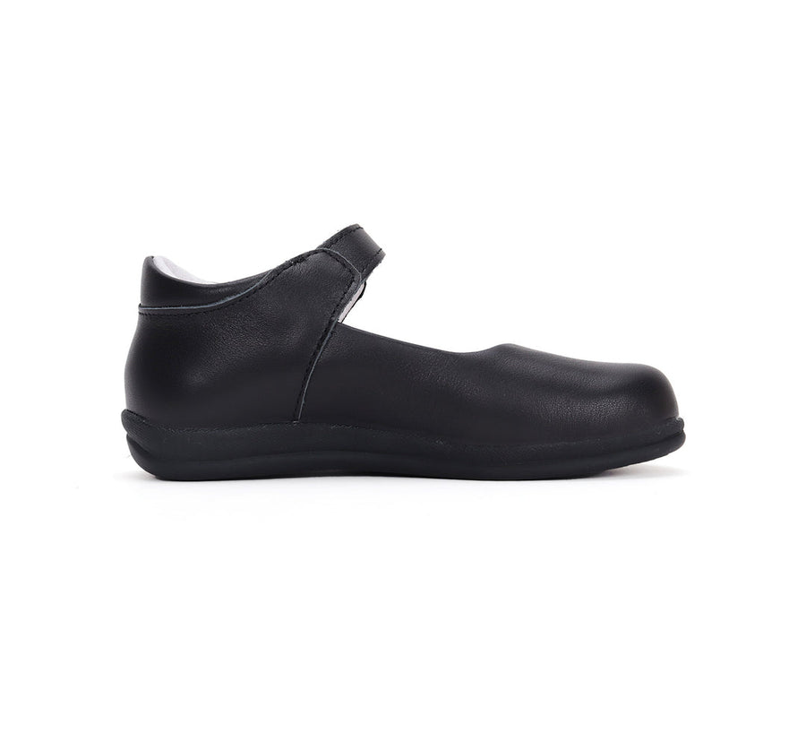 D.D.step girls leather/ school ballerinas/ Black H072-42671