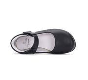 D.D.step girls leather/ school ballerinas/ Black H072-42671