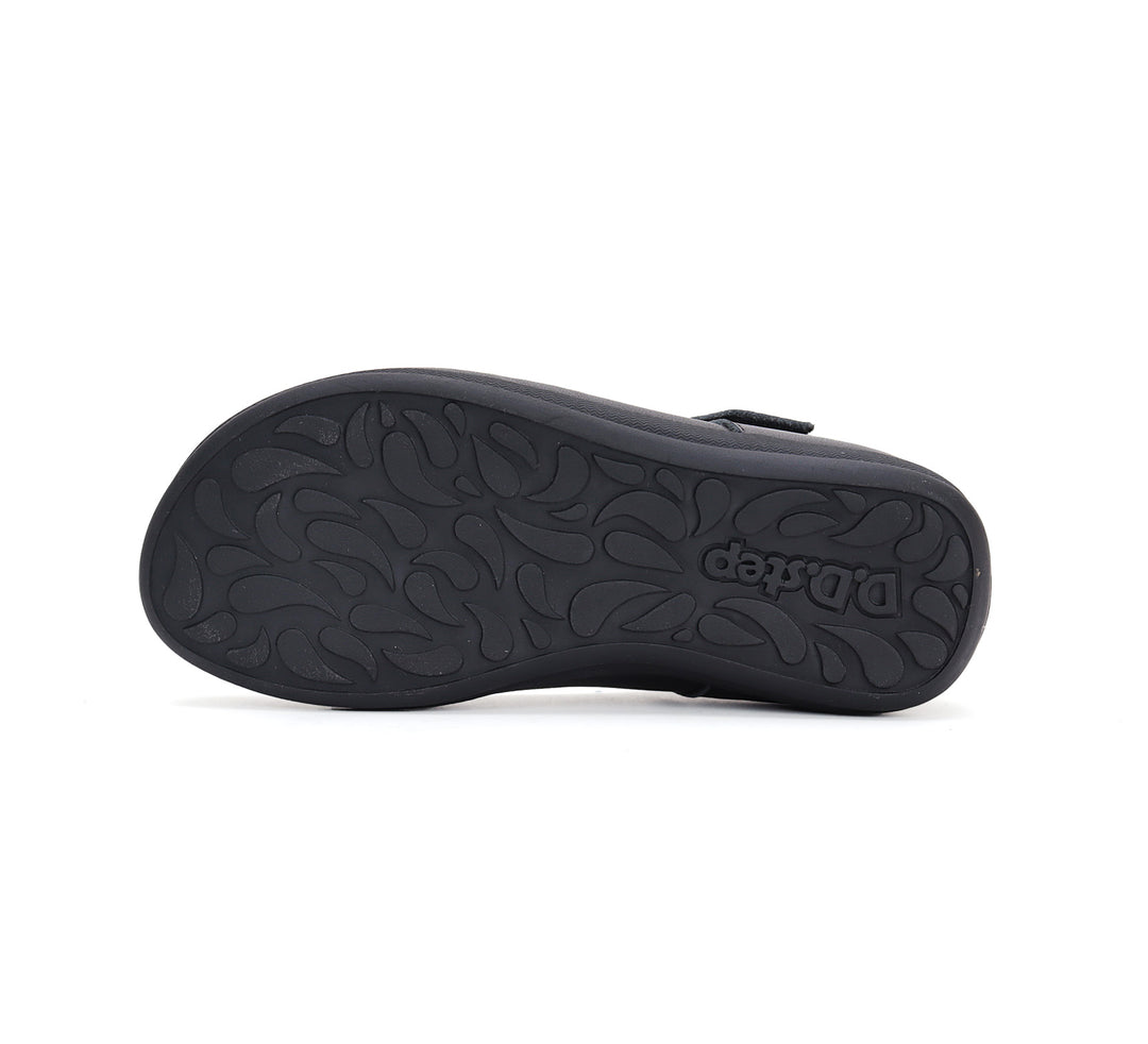 D.D.step girls leather/ school ballerinas/ Black H072-42671