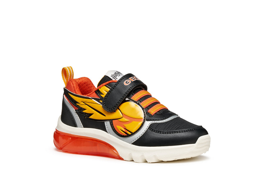 GEOX Ciberdron Junior Harry Potter boys sneakers with lights/Black/Orange