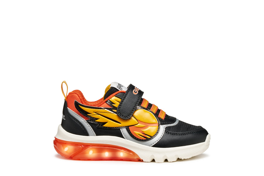 GEOX Ciberdron Junior Harry Potter boys sneakers with lights/Black/Orange