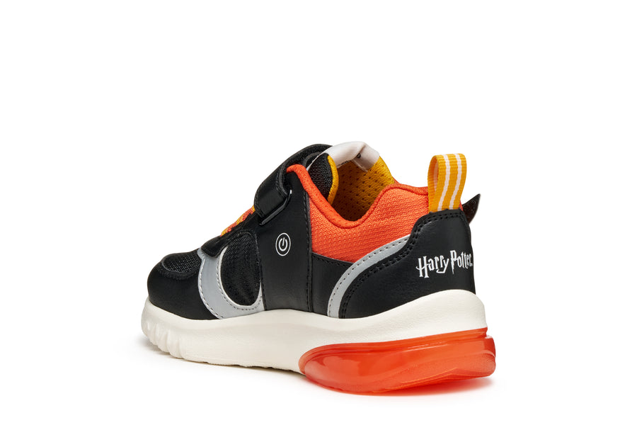 GEOX Ciberdron Junior Harry Potter boys sneakers with lights/Black/Orange