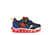 Geox Boys Lightyloo sneakers/ Superman /Navy/ Royal B565ZB