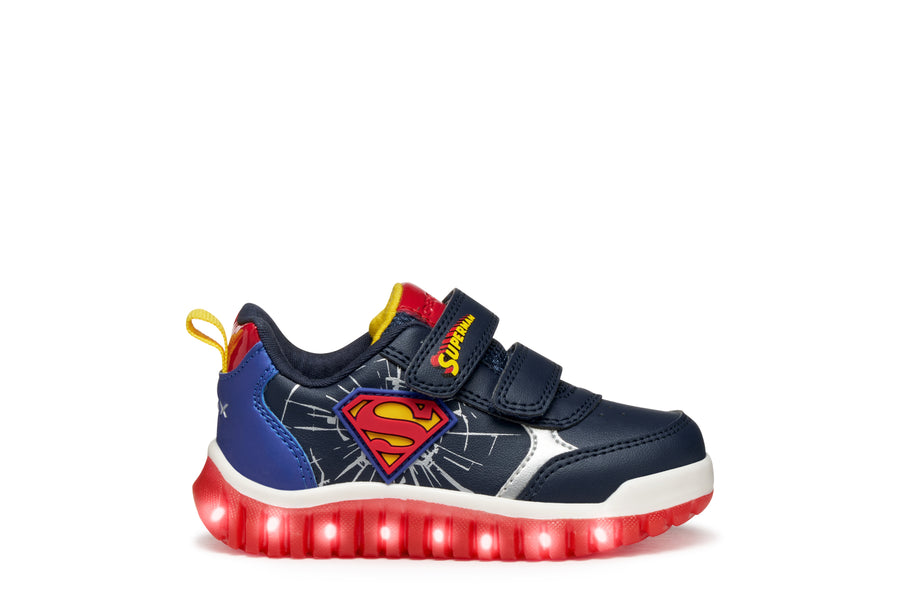 Geox Boys Lightyloo sneakers/ Superman /Navy/ Royal B565ZB