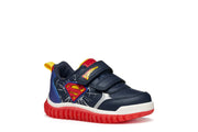 Geox Boys Lightyloo sneakers/ Superman /Navy/ Royal B565ZB
