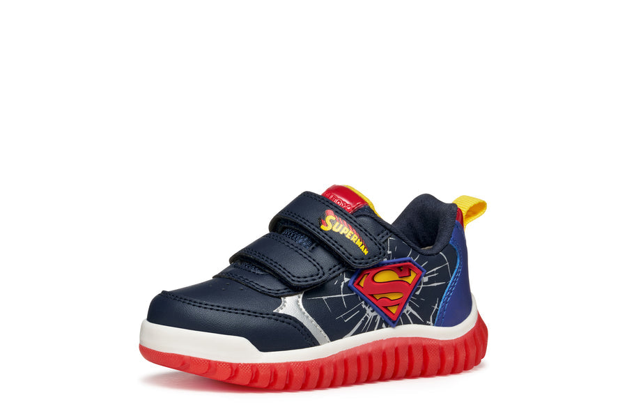 Geox Boys Lightyloo sneakers/ Superman /Navy/ Royal B565ZB