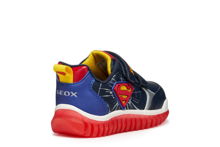 Geox Boys Lightyloo sneakers/ Superman /Navy/ Royal B565ZB
