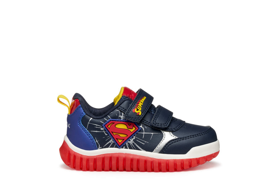 Geox Boys Lightyloo sneakers/ Superman /Navy/ Royal B565ZB