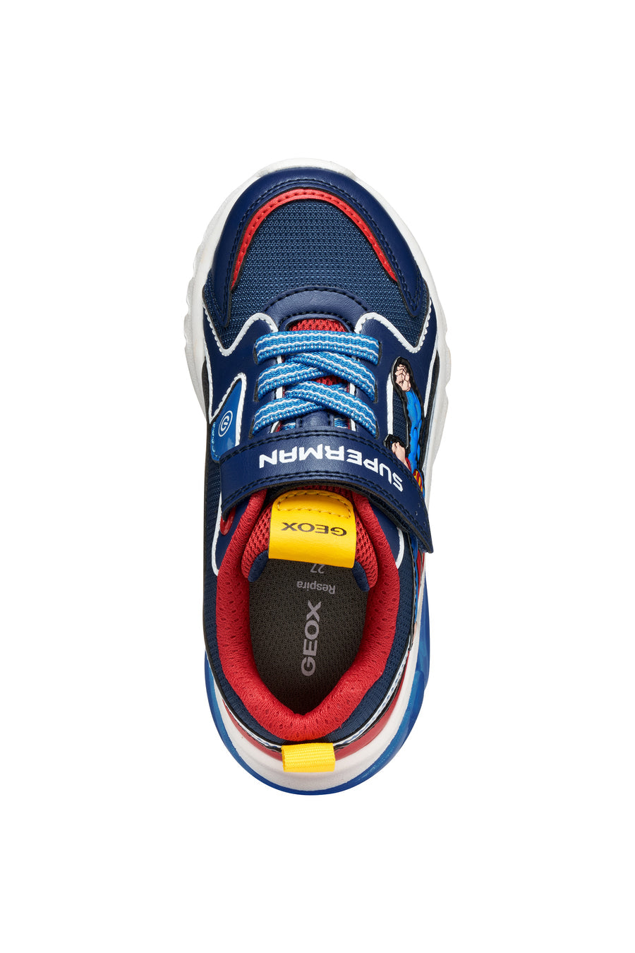 GEOX Ciberdron Junior Superman boys sneakers with lights/Blue/Red  J56LBD