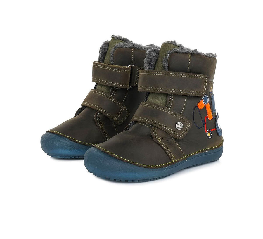 D.D.step boys  barefoot/ warm lining/ leather/ Khaki boots W063-321M_3095.jpg