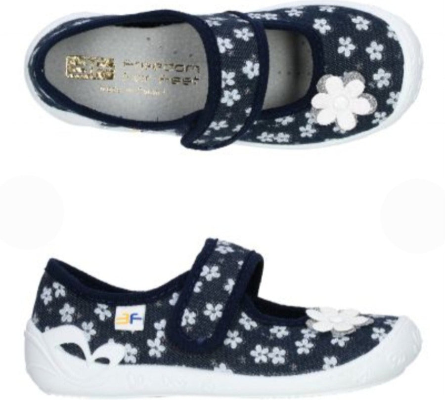 3f Slippers, girls /Navy blue, white flowers_556.jpg