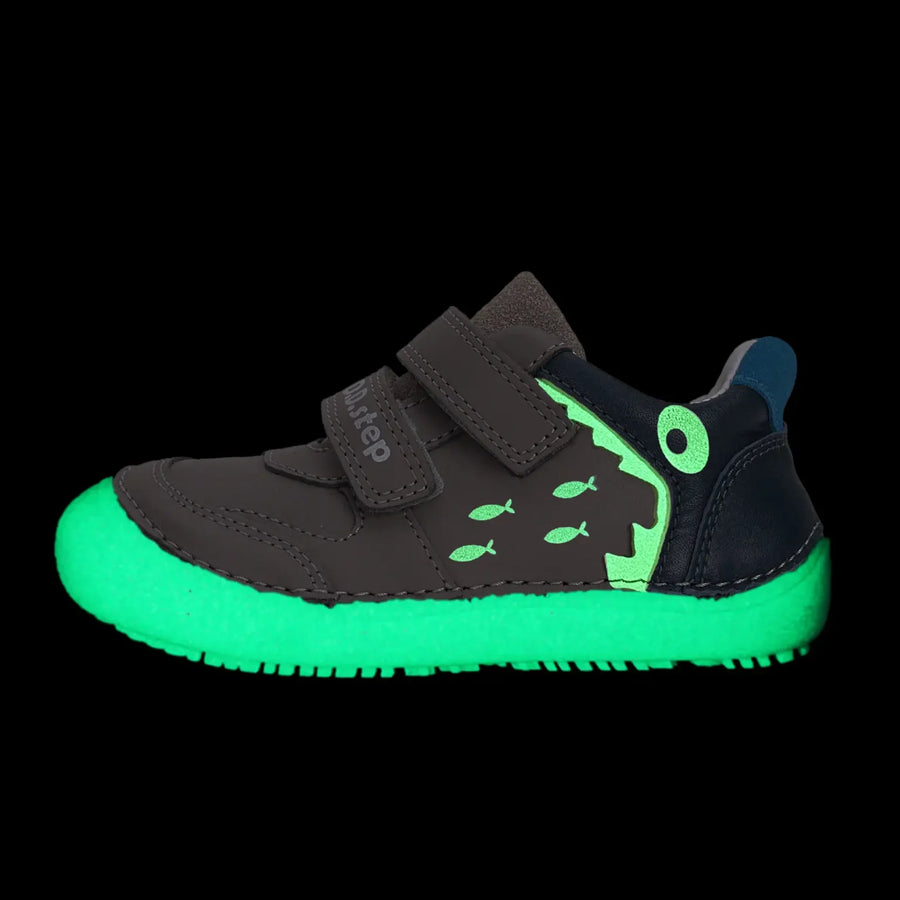 Glow in the Dark Barefoot Boy's Chocolate Leather Low Shoes (S063-52328AM)