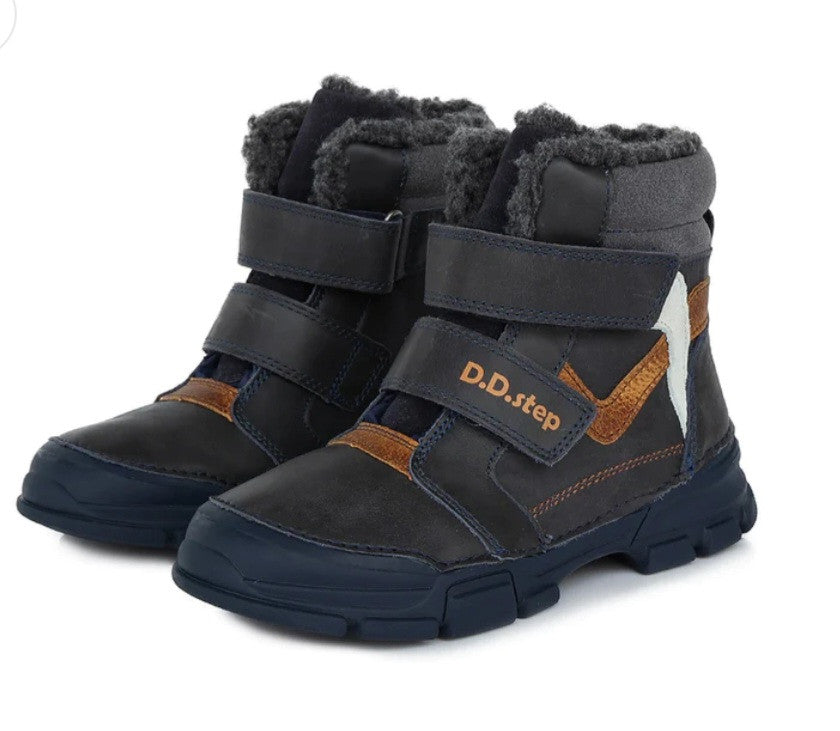 D.D.step boys leather boots /warm lining/ Royal Blue W055-310L_2505.jpg