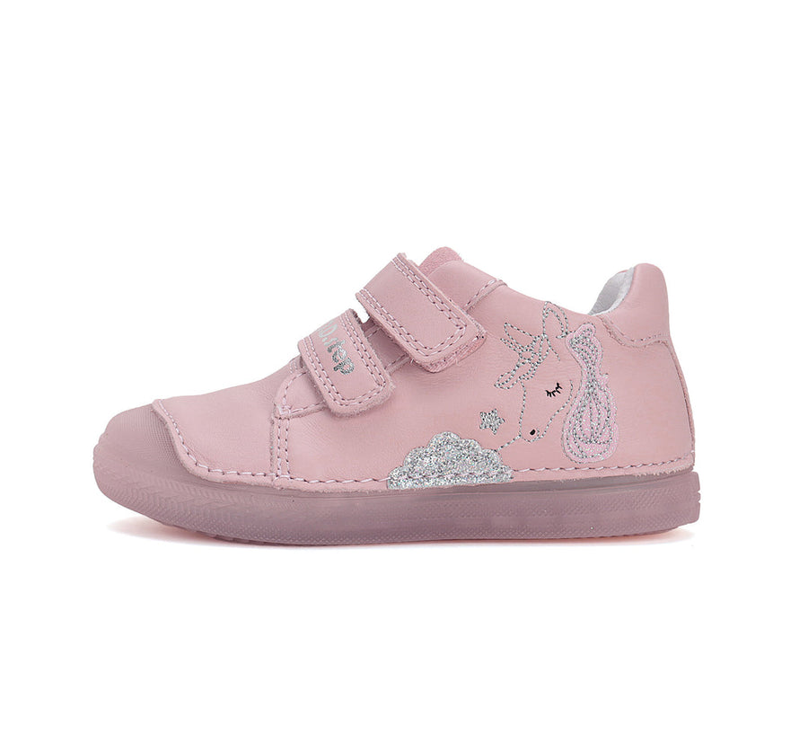 D.D.step girls leather shoes /unicorn detail/ Pink S049-51250A