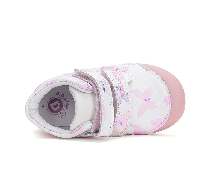 D.D Steps Barefoot girl leather shoes White/Pink (S066-51151)