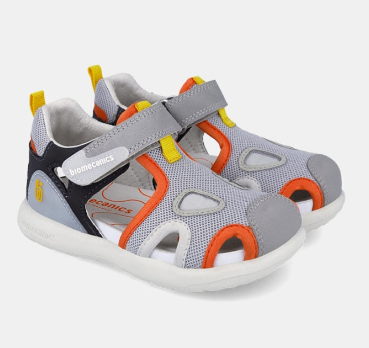 Biomecanics Boys Sandal Rejilla Gris Y Naranja (262232-C857)