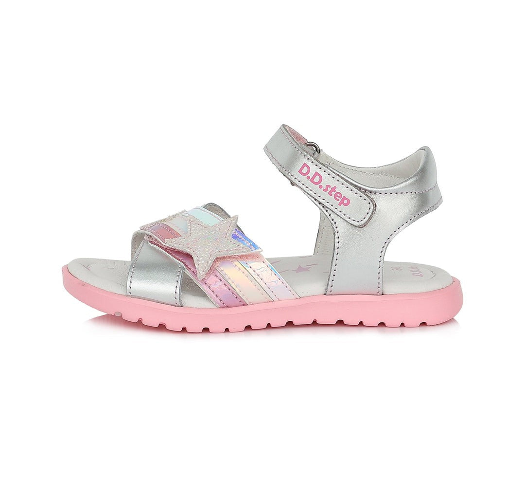 D.D.step girls leather sandals /Silver, star detail AC055-394L_18.jpg