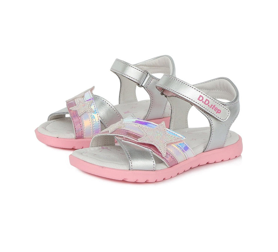 D.D.step girls leather sandals /Silver, star detail AC055-394L_21.jpg
