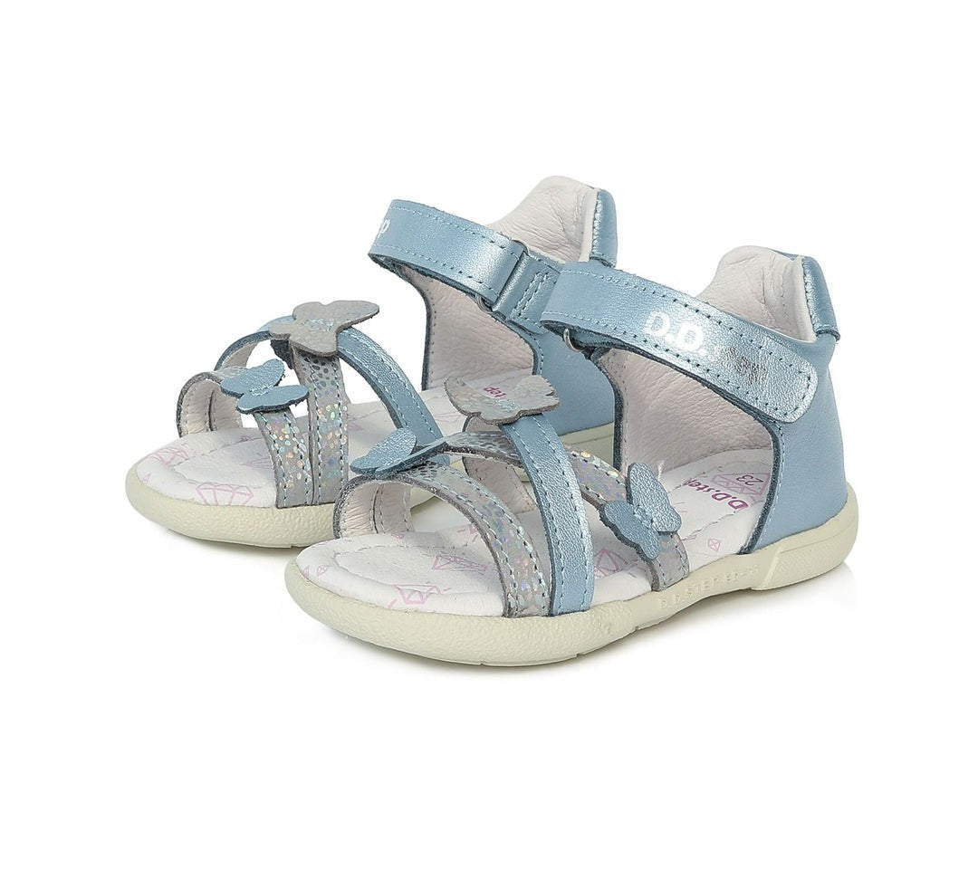 D.D.step girls leather sandals /Sky Blue, butterfly details AC048-30AM_27.jpg
