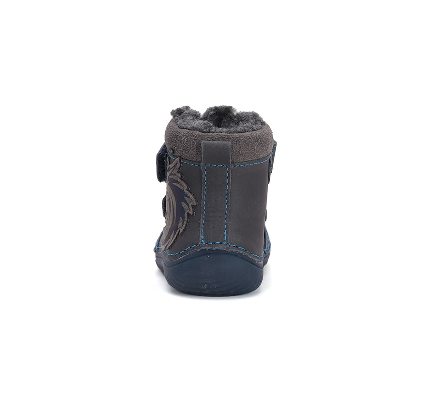 D.D.step boys barefoot A/W boots/ glow in dark/warm lining/ leather/W073-42488 Royal Blue