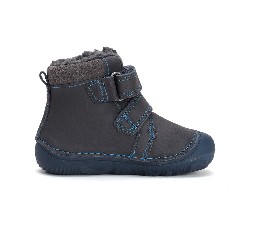 D.D.step boys barefoot A/W boots/ glow in dark/warm lining/ leather/W073-42488 Royal Blue