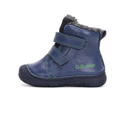 D.D.step boys leather boots / warm lining/ Bermuda Blue W082-42774BM