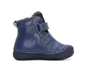 D.D.step boys leather boots / warm lining/ Bermuda Blue W082-42774BM