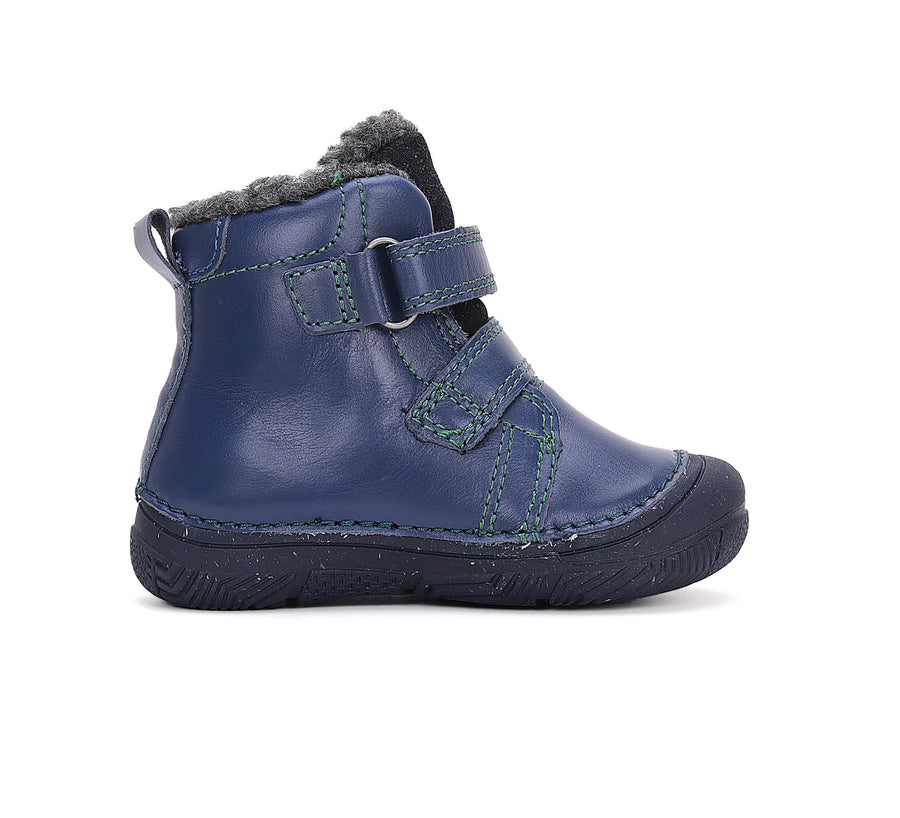 D.D.step boys leather boots / warm lining/ Bermuda Blue W082-42774BM