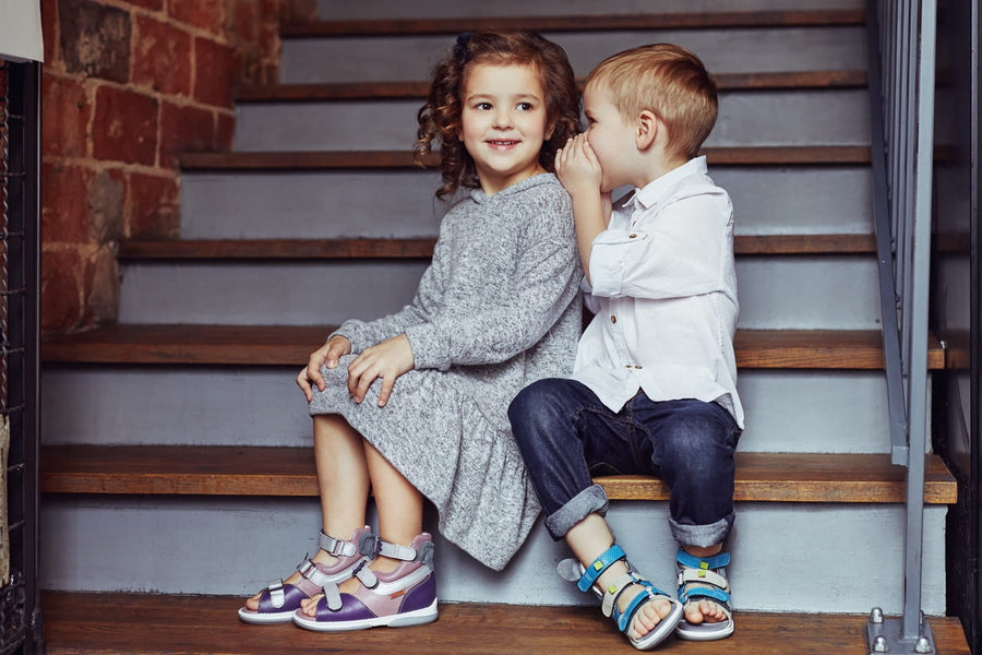 Memo boys Toddlers + Junior leather sandals /diagnostic sole /colour Blue - grey, CAT 1CH_3396.jpg