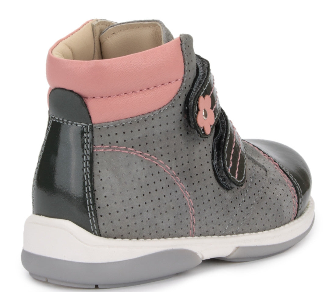 Memo girls Toddlers + Junior leather boots /diagnostic sole /colour Grey-pink, ALEX 1JD_2808.jpg