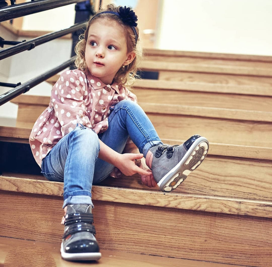 Memo girls Toddlers + Junior leather boots /diagnostic sole /colour Grey-pink, ALEX 1JD_2809.jpg