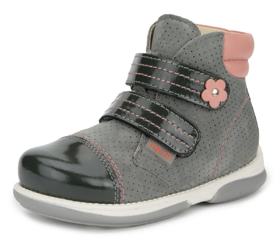 Memo girls Toddlers + Junior leather boots /diagnostic sole /colour Grey-pink, ALEX 1JD_2810.jpg