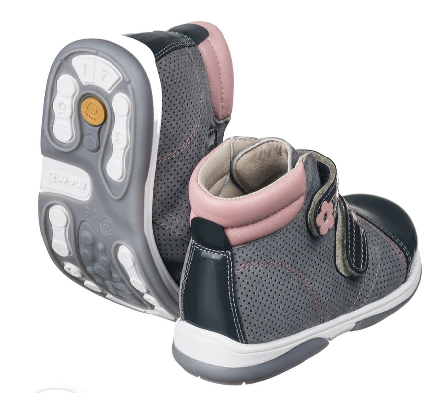 Memo girls Toddlers + Junior leather boots /diagnostic sole /colour Grey-pink, ALEX 1JD_2813.jpg
