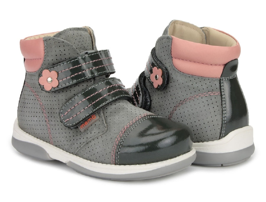 Memo girls Toddlers + Junior leather boots /diagnostic sole /colour Grey-pink, ALEX 1JD_2815.jpg