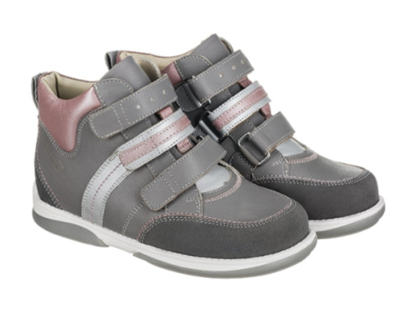 MEMO girls leather boots /diagnostic sole /colour Grey - pink, POLO 3JD_1858.jpg