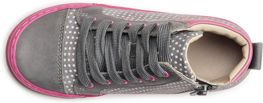 Memo girls leather /fully laced sneakers /diagnostic sole /colour Grey - pink, PORTLAND 1JD_3322.jpg