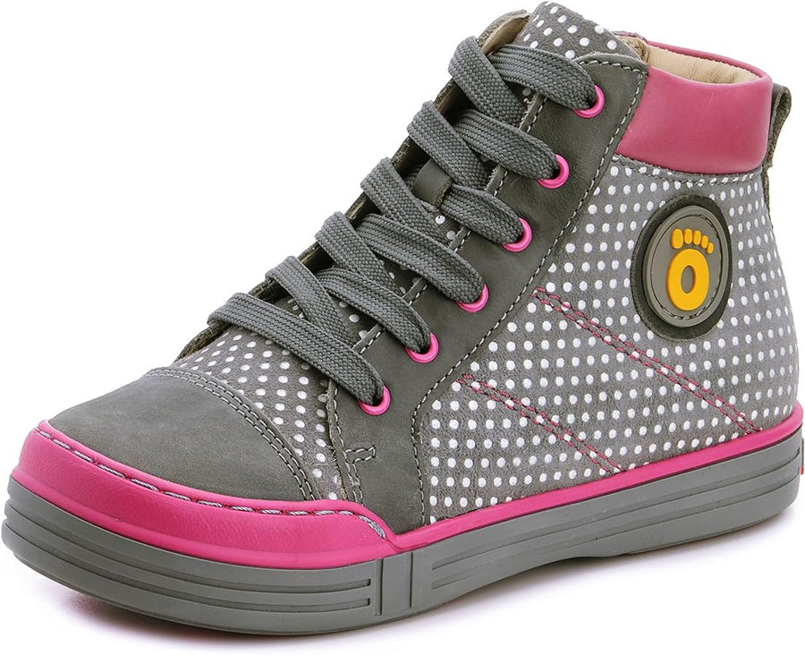 Memo girls leather /fully laced sneakers /diagnostic sole /colour Grey - pink, PORTLAND 1JD_3323.jpg