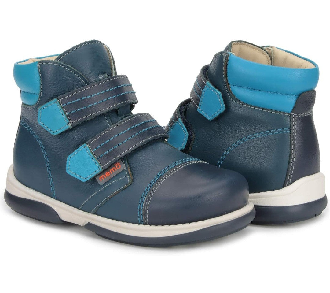 MEMO boys, Toddlers + Junior leather boots /diagnostic sole /colour Navy - blue, ALEX 3CH_1860.jpg