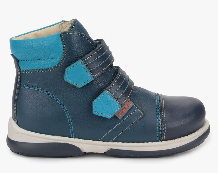 MEMO boys, Toddlers + Junior leather boots /diagnostic sole /colour Navy - blue, ALEX 3CH_1863.jpg
