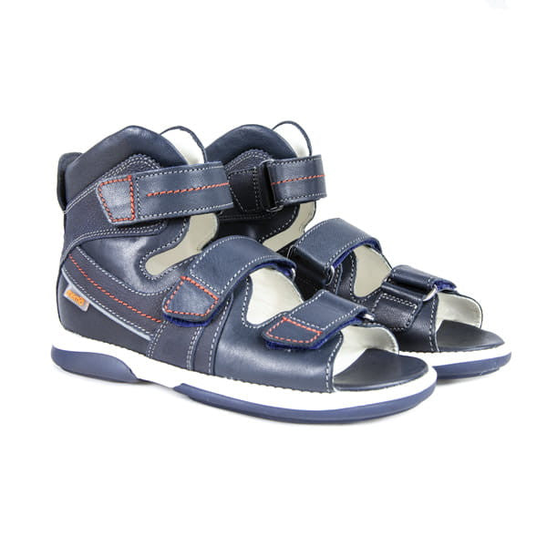 Memo boys leather sandals /diagnostic sole /colour Navy - blue, HERMES 3DA_3435.jpg