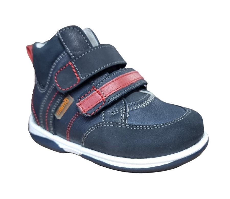 MEMO boys Toddlers + Junior leather boots /diagnostic sole /colour Navy blue -red, POLO JUNIOR 3DA_1865.jpg