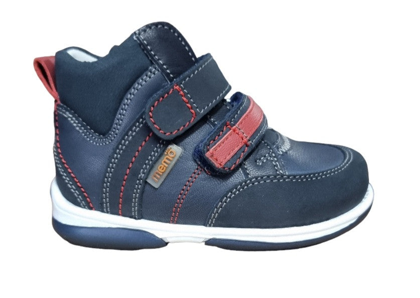 MEMO boys Toddlers + Junior leather boots /diagnostic sole /colour Navy blue -red, POLO JUNIOR 3DA_1866.jpg