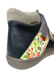 Gaspar leather girls boots, navy/flowers_3051.jpg