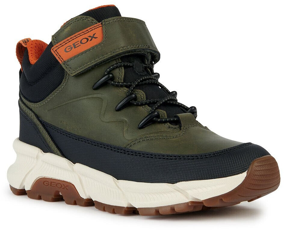 Geox boys boots waterproof breathable Dark green orange J36LCG C062 Healthy Steps