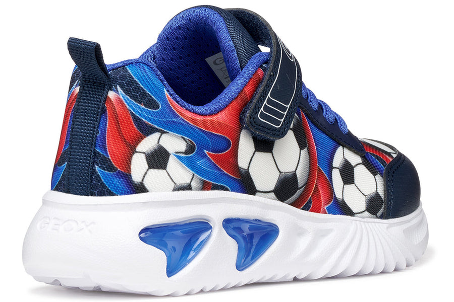 Geox J ASSISTER Football Sneakers with lights NAVY/ROYAL (J45DZB 02ACE C4226)