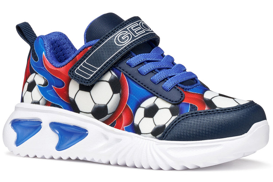 Geox J ASSISTER Football Sneakers with lights NAVY/ROYAL (J45DZB 02ACE C4226)
