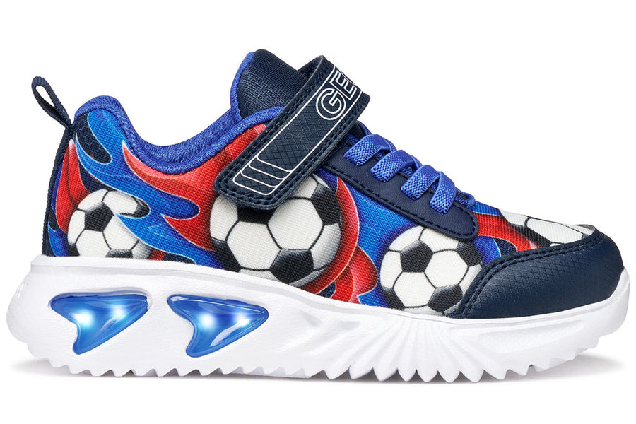 Geox J ASSISTER Football Sneakers with lights NAVY/ROYAL (J45DZB 02ACE C4226)